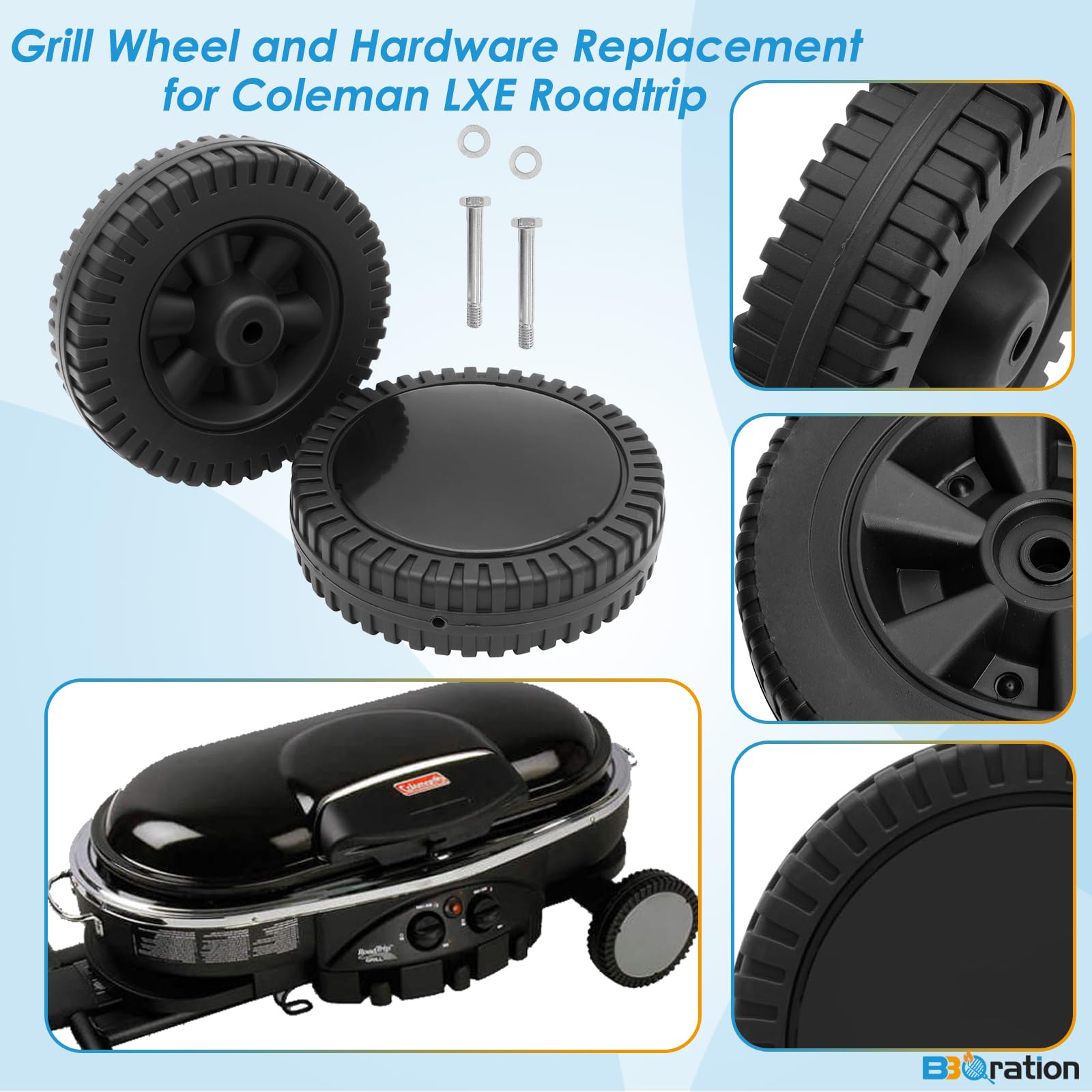 Amazon.com : BBQration 2-Pack Grill Wheel and Hardware Replacement
